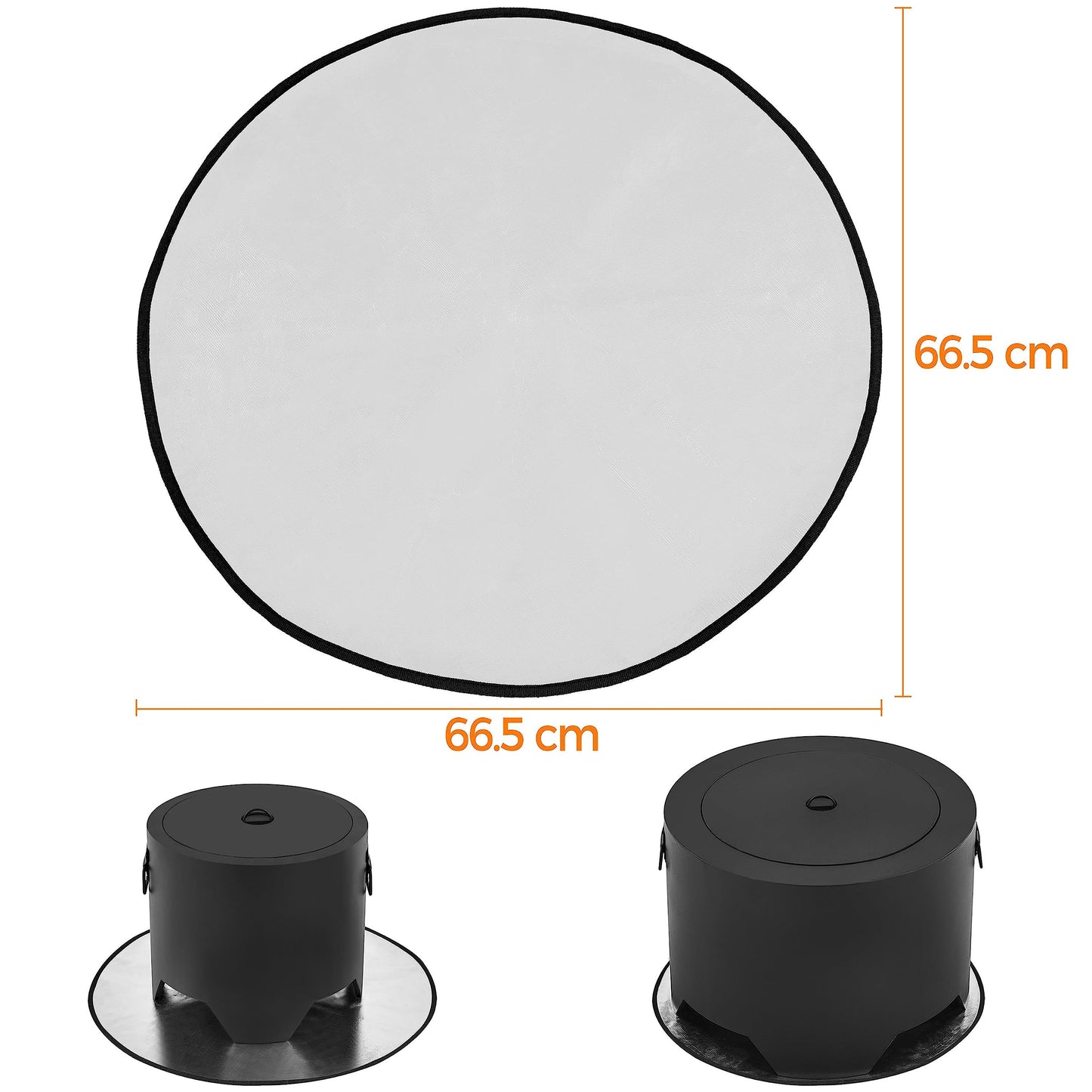 Yaheetech Smokeless Fire Pit Φ 40.5 cm Fire Pit Outdoor Fireplace Including Poker & Heat Resistant Mat & Cover & Lid for Garden Patio Camping