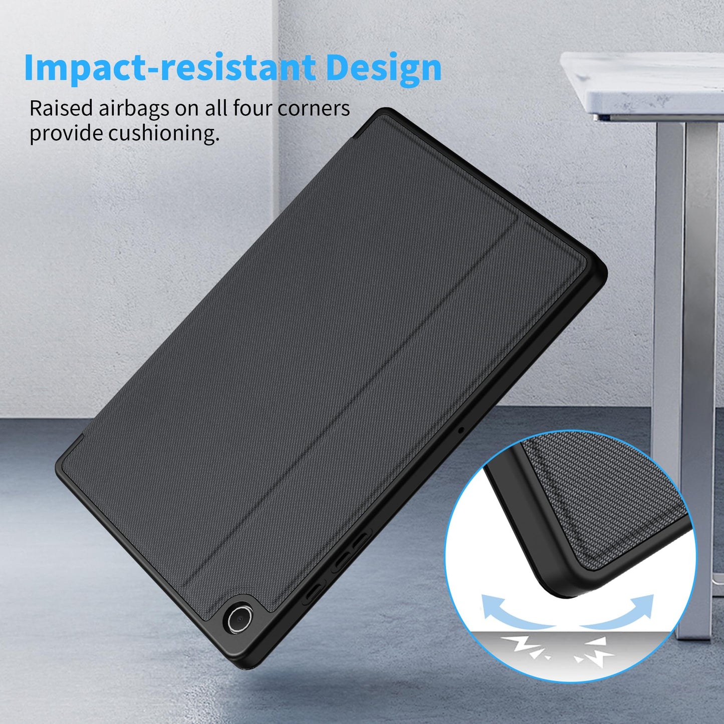 EasyAcc case book cover for Samsung Galaxy Tab A9 Plus/A9+ 11 inch 2023 with S Pen holder, slim folio stand tablet case, multi-angle viewing, black