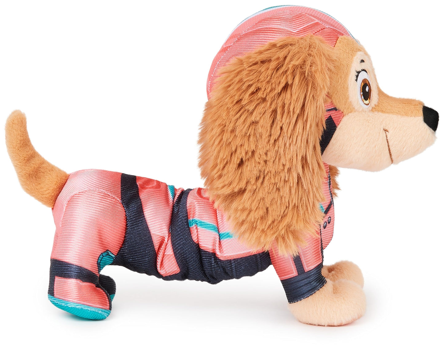 PAW PATROL: The Mighty Movie, Liberty plush figure with stretch function and 3 Junior Patroller mini plush figures, 24cm long, suitable toy for toddlers.