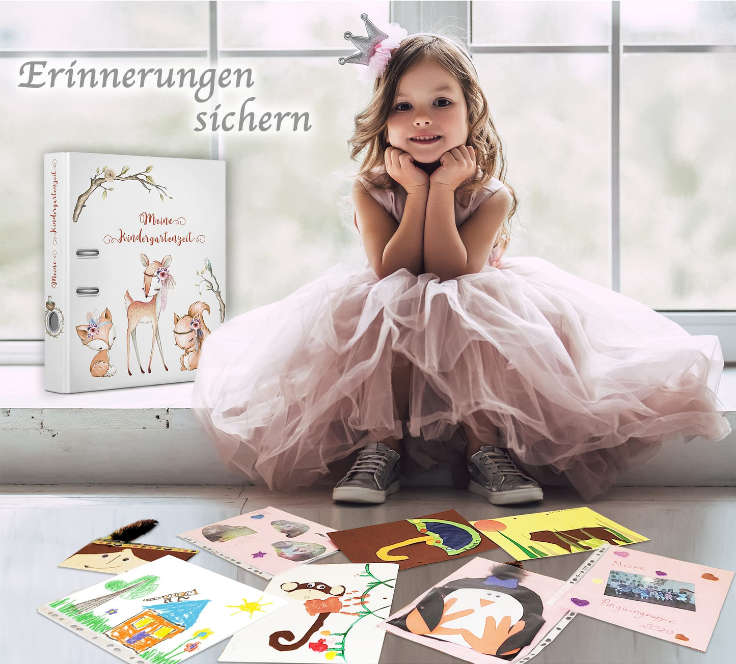 artpin® Collectible Folder Kindergarten A4, my kindergarten time - children's folder for 350 sheets collecting folder for girls woodland animals O2