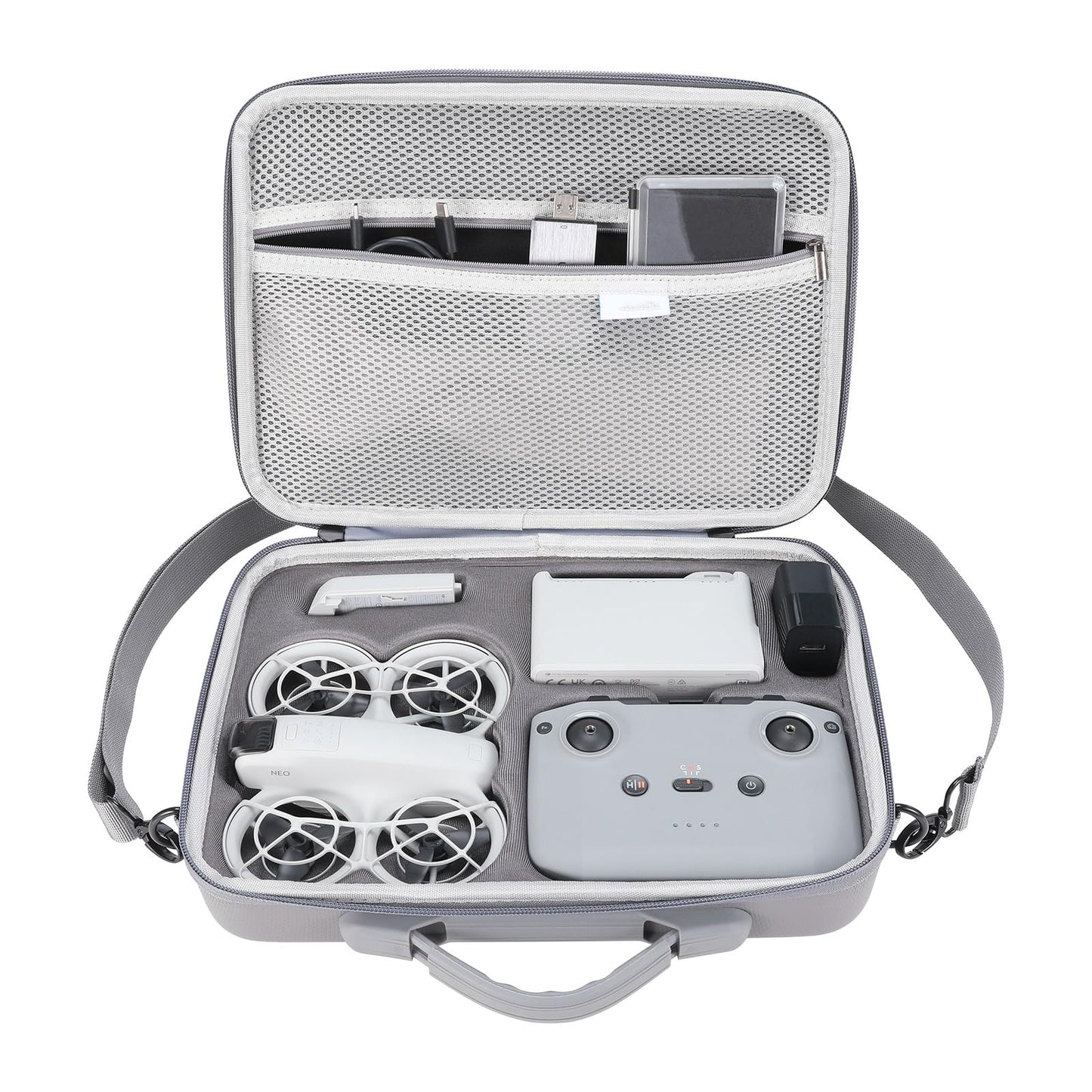 Uvafly Neo carrying case, portable storage bag, portable PU travel bag for DJI Neo Fly More Combo drone and RC-N3 remote control accessories.