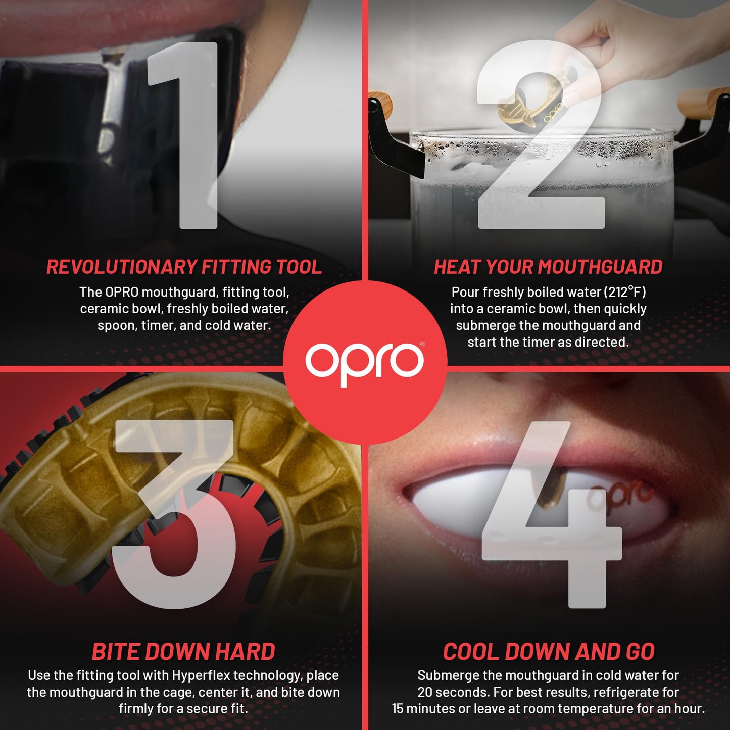 OPRO mouth guard - Gold-level dental protection for boxing, combat sports, MMA, adults & kids - self-fitting shield for hockey, kickboxing, rugby - premium fit - with dental warranty