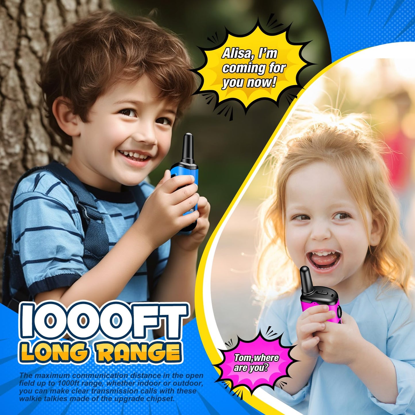 EUCOCO Toy for 3 4 5 6 7 8 Year Old Boys Girls, Walkie Talkie Game for 3-10 Year Old Girls Gifts 3-10 Year Old Boys Radios Birthday Present for Girls Toys for 4 Years Old