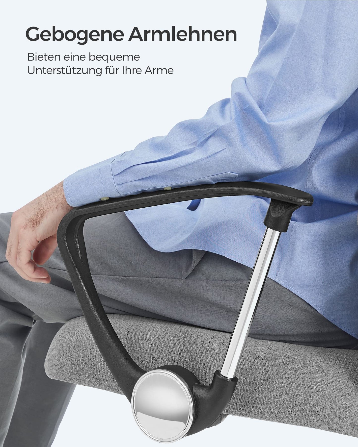 SONGMICS Office Chair, Ergonomic Desk Chair, Swivel Chair, Padded Seat, Height and Tilt Adjustable, Supports up to 120 kg, Gray OBN034G01