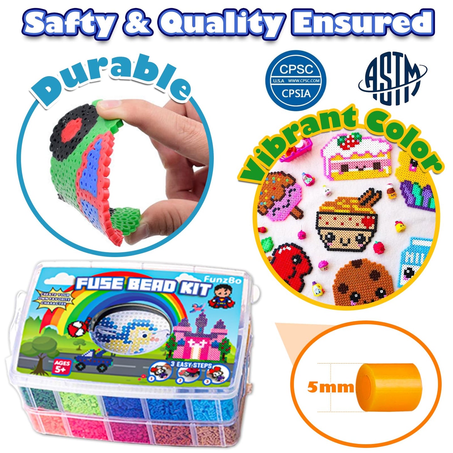 Iron Beads Set Iron Beads Large Pack XXL 23000PCS Beads with 106 Pattern Plates Crafting kit for children from 6 years & Adults & Craft Fans Gift for meditative relaxation & family time