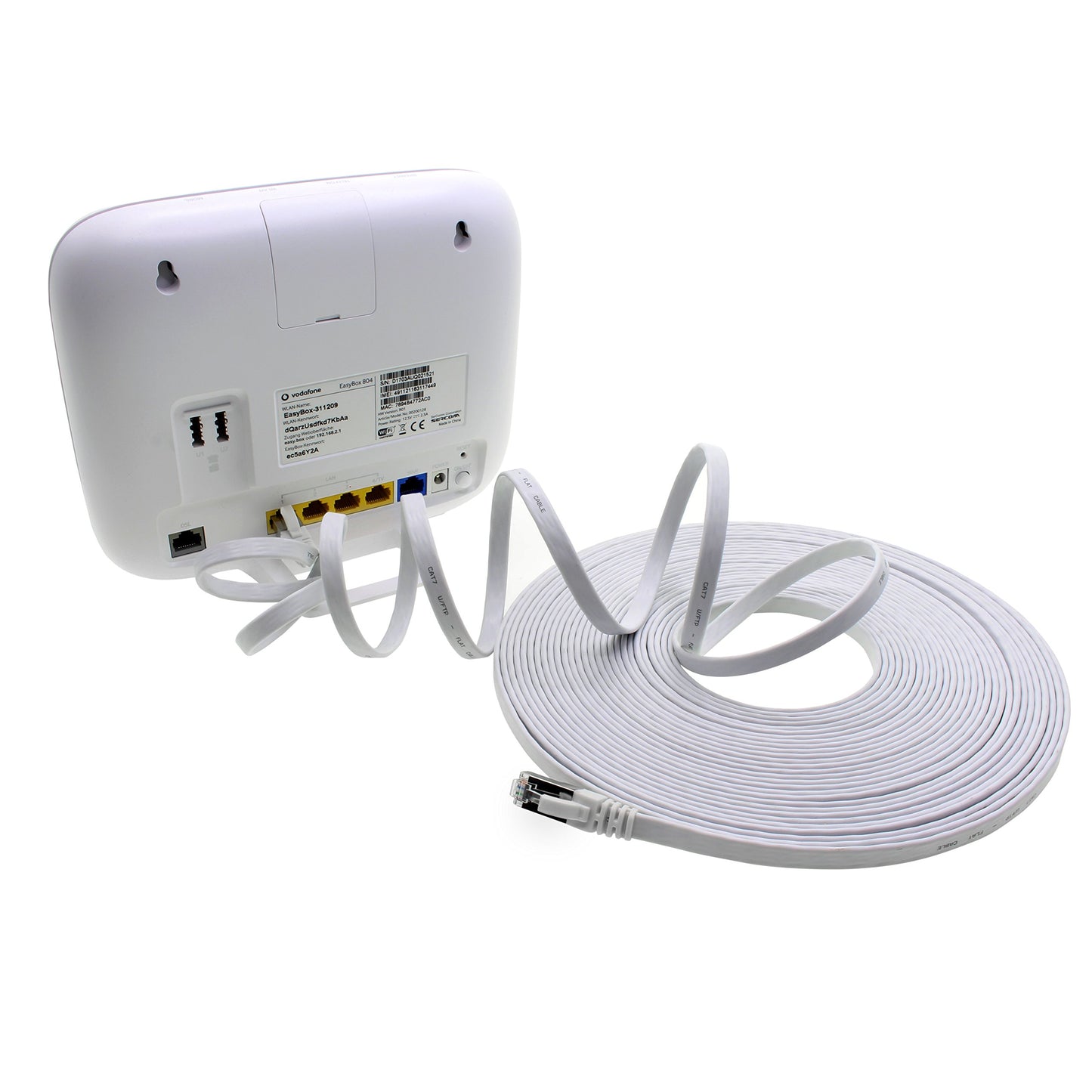 3.0m - 7 colors - 7 pieces CAT.7 Gigabit Ethernet LAN flat cable (RJ45) network cable raw cable (10Gbit/s) installation cable flat slim compatible with Cat.5 - Cat.5e - Cat.6.