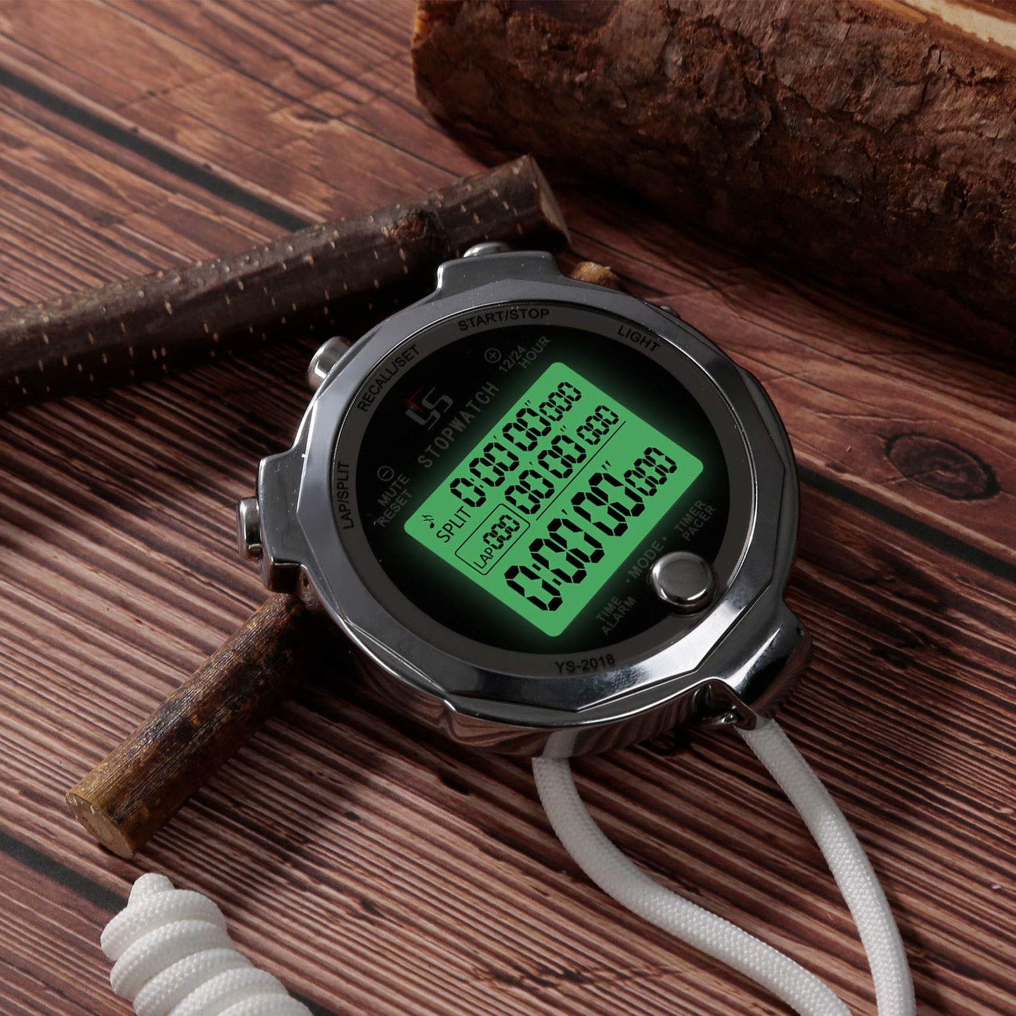 LAOPAO Stopwatch, 1/1000 Second Precision 100 Lap Memory Data LCD Electronic Digital Chronograph Timer with Light Function & Silent Function for Football Sports Referee Trainer