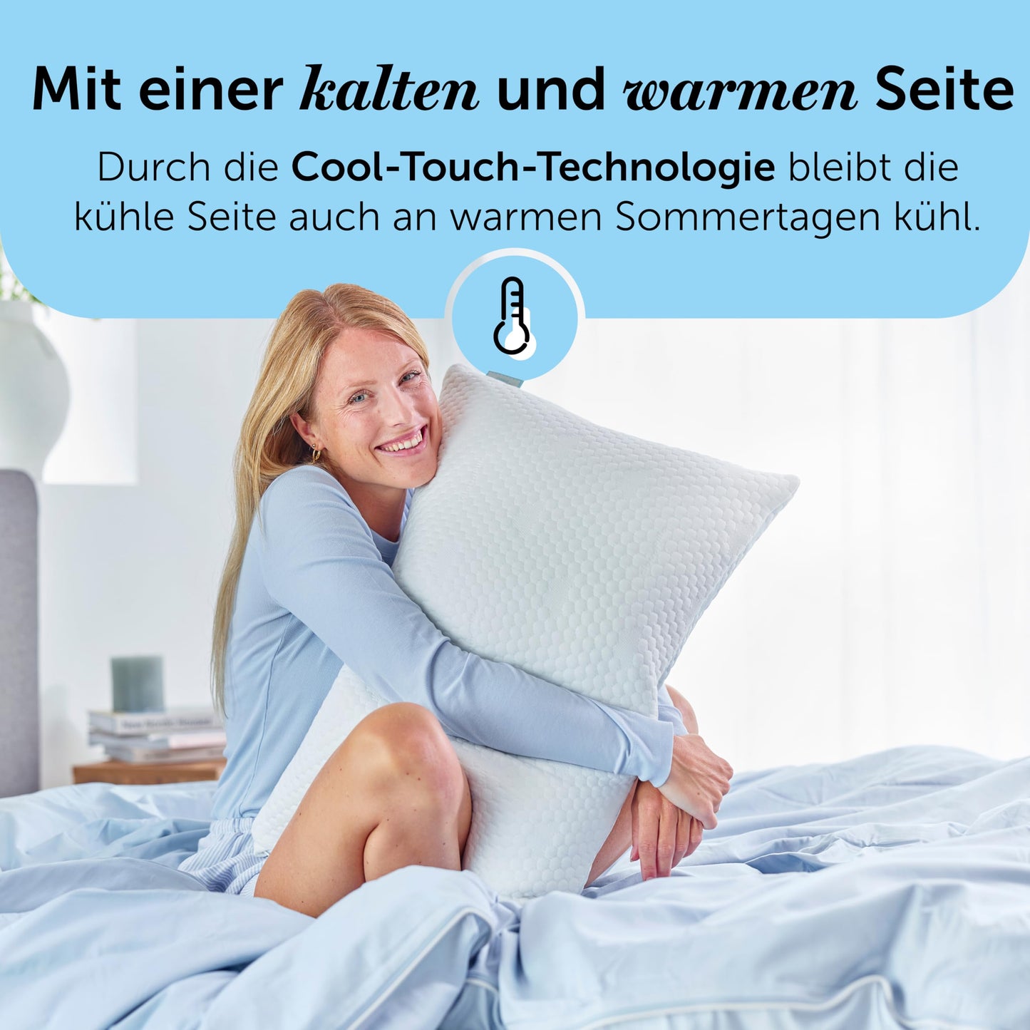Cloudpillo Premium Memory Foam Pillow - Adjustable Height 50x70 cm - Ergonomic Pillow - Cool and Warm Pillow - Hypoallergenic Bed Pillow - Sustainable and Ideal for Allergy Sufferers