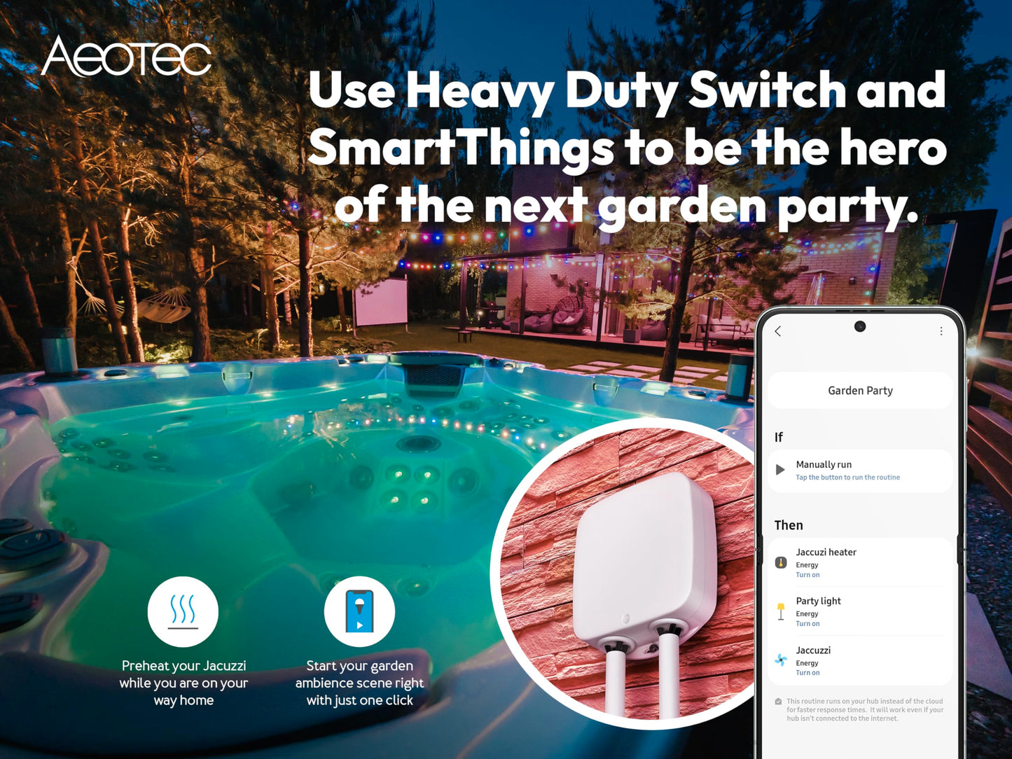 Aeotec Outdoor Heavy Duty Switch - IP44, 40A, Z-Wave, HomeAssistant, outdoor, pump control, ventilation control, E-bike charging, sprinklers, heater, infrared heating, moisture-resistant ventilator
