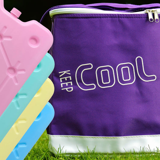 com-four® 4X Extra flat cooling pack - Space-saving and ideal for cool box and cooler bag - Large cooling element (4 pieces - medium)