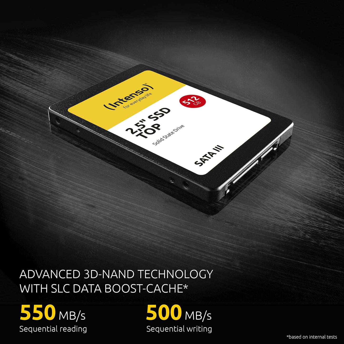 Intenso Internal 2.5" SSD SATA III Top, 512GB, 550MB/s, Black