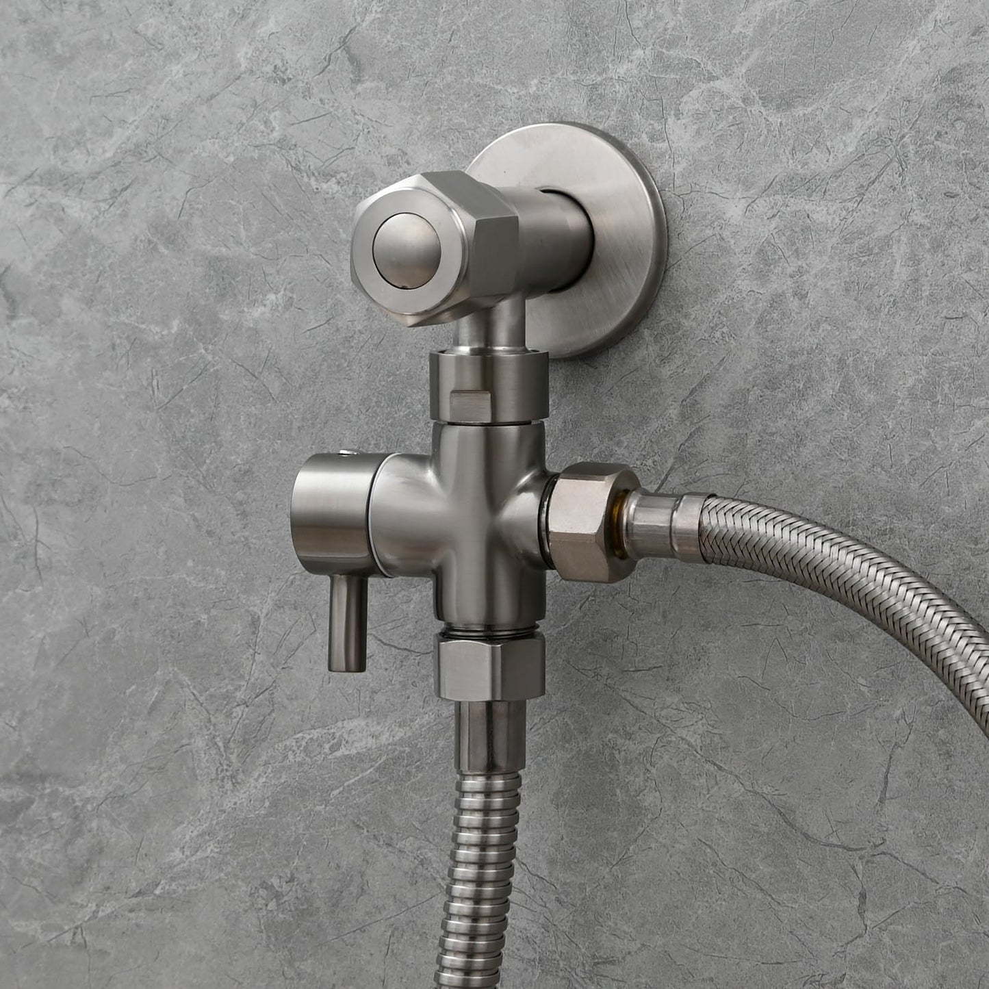 SCIENCE Bidet Hand Shower Set Stainless Steel Toilet Shower with Hose and G1/2" Valve for Bathroom Hygiene, Brushed Nickel, WS024F