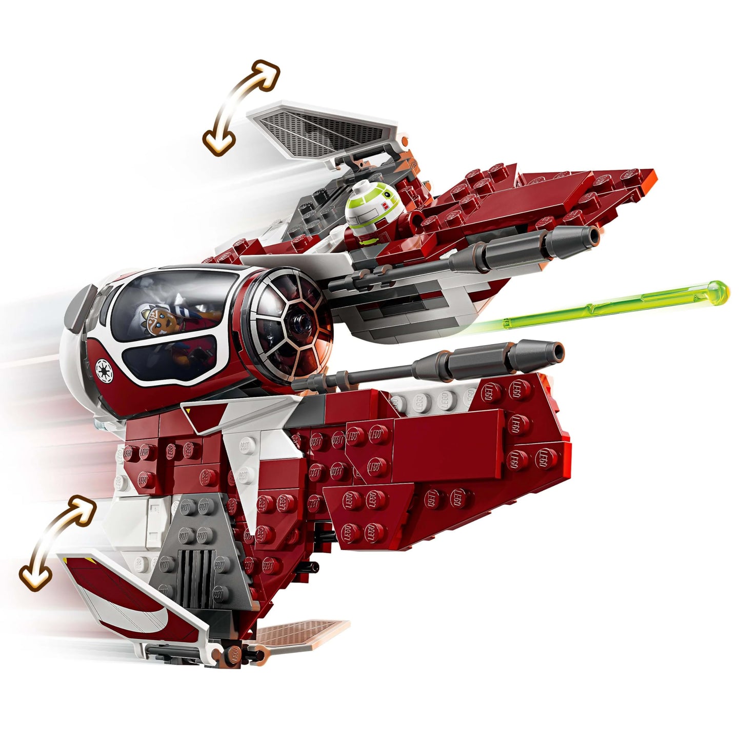 LEGO Star Wars 75401 Ahsoka's Jedi Interceptor, Starfighter for The Clone Wars fans, with Ahsoka Tano & Anakin Skywalker minifigures, lightsabers, and R7-A7, for boys and girls ages 8+.