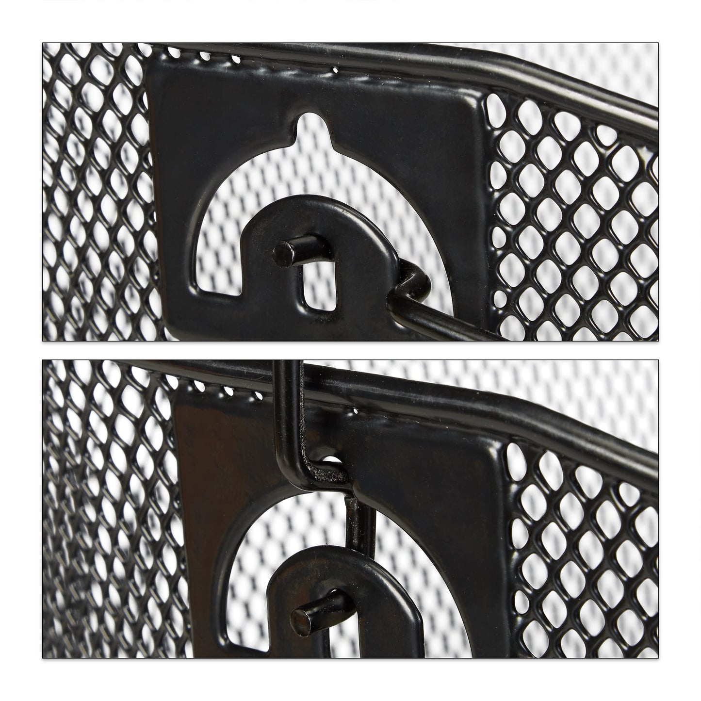 3 x front bike basket, removable, with click system, metal handlebar basket, tightly woven, dimensions 27x34.5x26cm, black