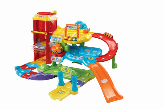 VTech Baby Go! Go! Smart Wheels - Park and Learn Deluxe Garage - Interactive toy with tow truck, elevator, ramp, gas station and more - For children aged 1-5 years.