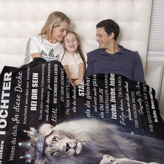 ZUCZUG Personalized Fleece Blanket Cozy Gifts Blanket to Our Daughter from Parents, To Our Daughter Blanket from Mom and Dad, Super Soft Flannel Blanket for Sofa Travel Birthday