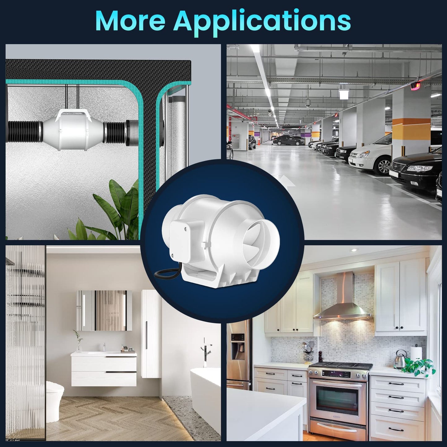 HG Power duct fan 100mm, exhaust fan 230V quiet channel fan energy saving bathroom fan with EU plug for kitchens bathrooms garage