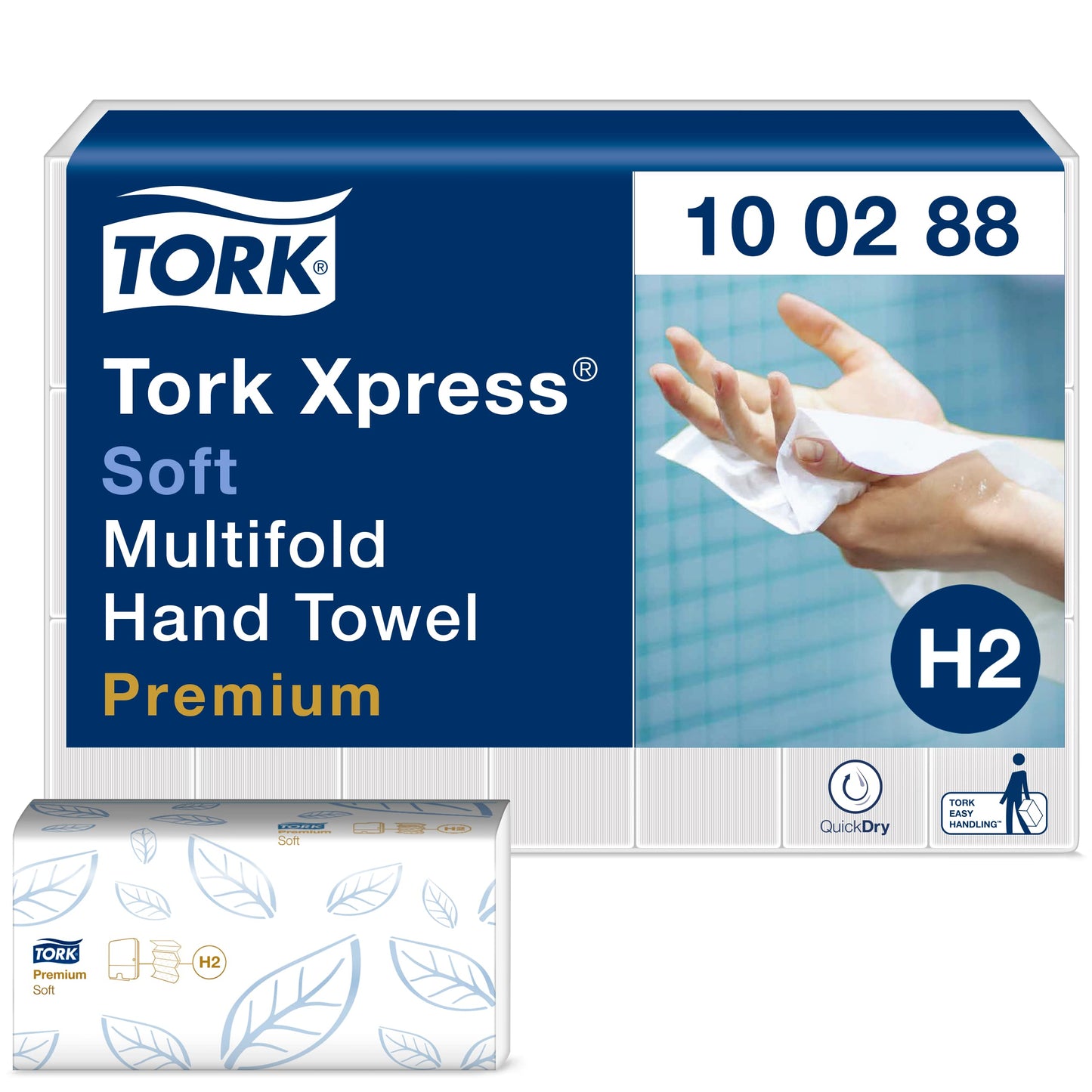 Tork Xpress soft Multifold Paper Towels 100288 - H2 Premium Folded Towels for Towel Dispensers - soft and absorbent, 2-ply, white - 21 x 110 towels