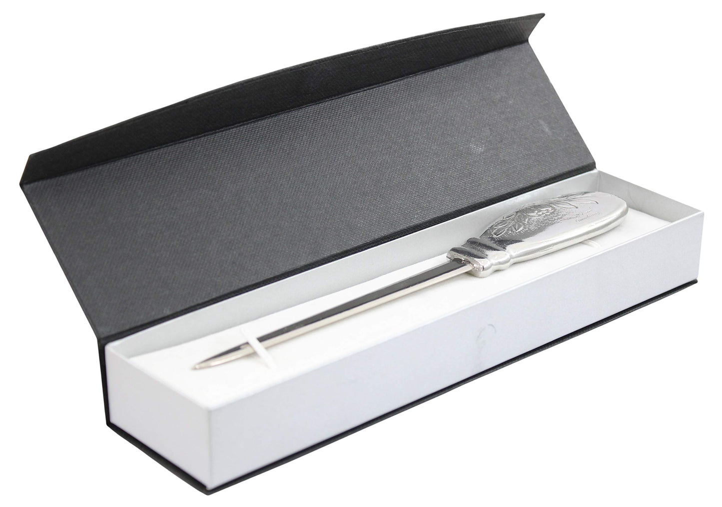 Cavagnini, Elegant stainless steel and pewter letter opener, comes with gift box (plate)