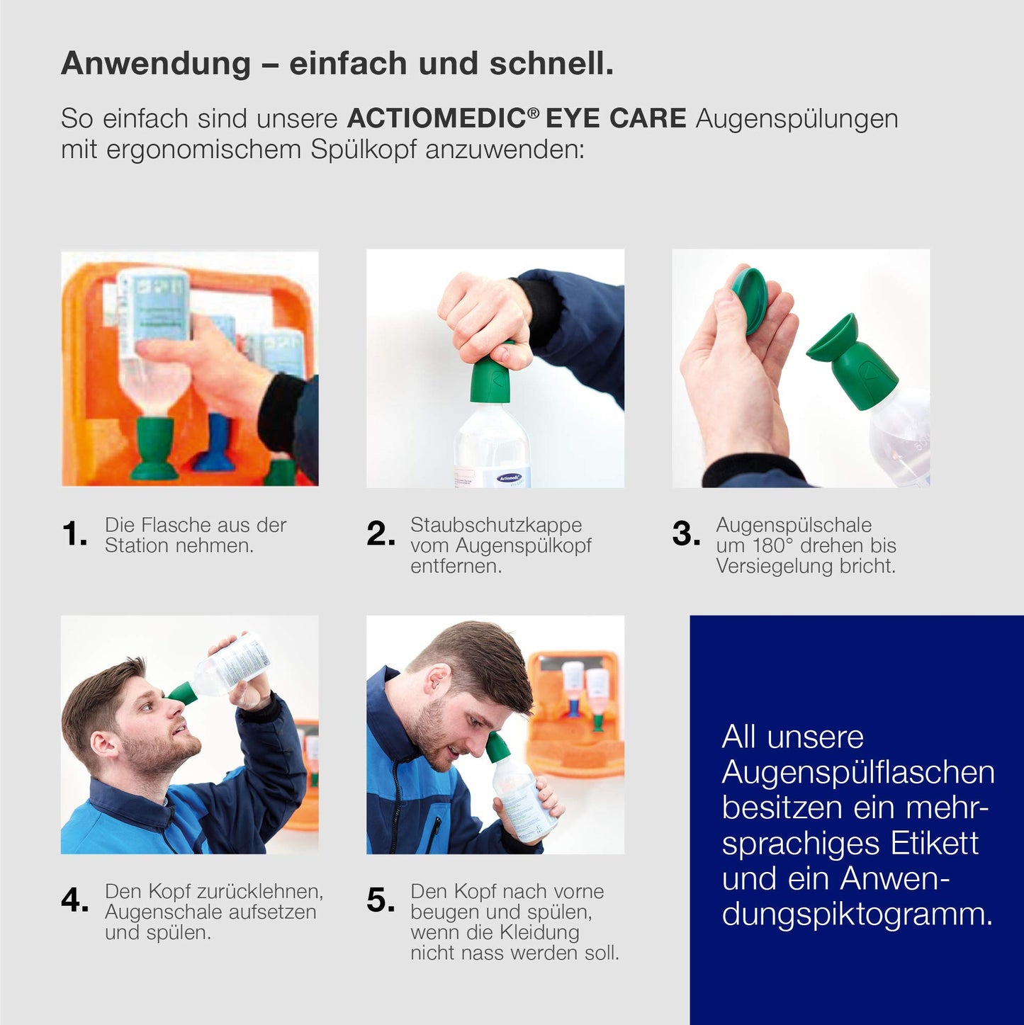 ACTIOMEDIC medical Actiomedic Eye Care Design Eye Wash Station Medidrop II, White 50010010020 Full.
