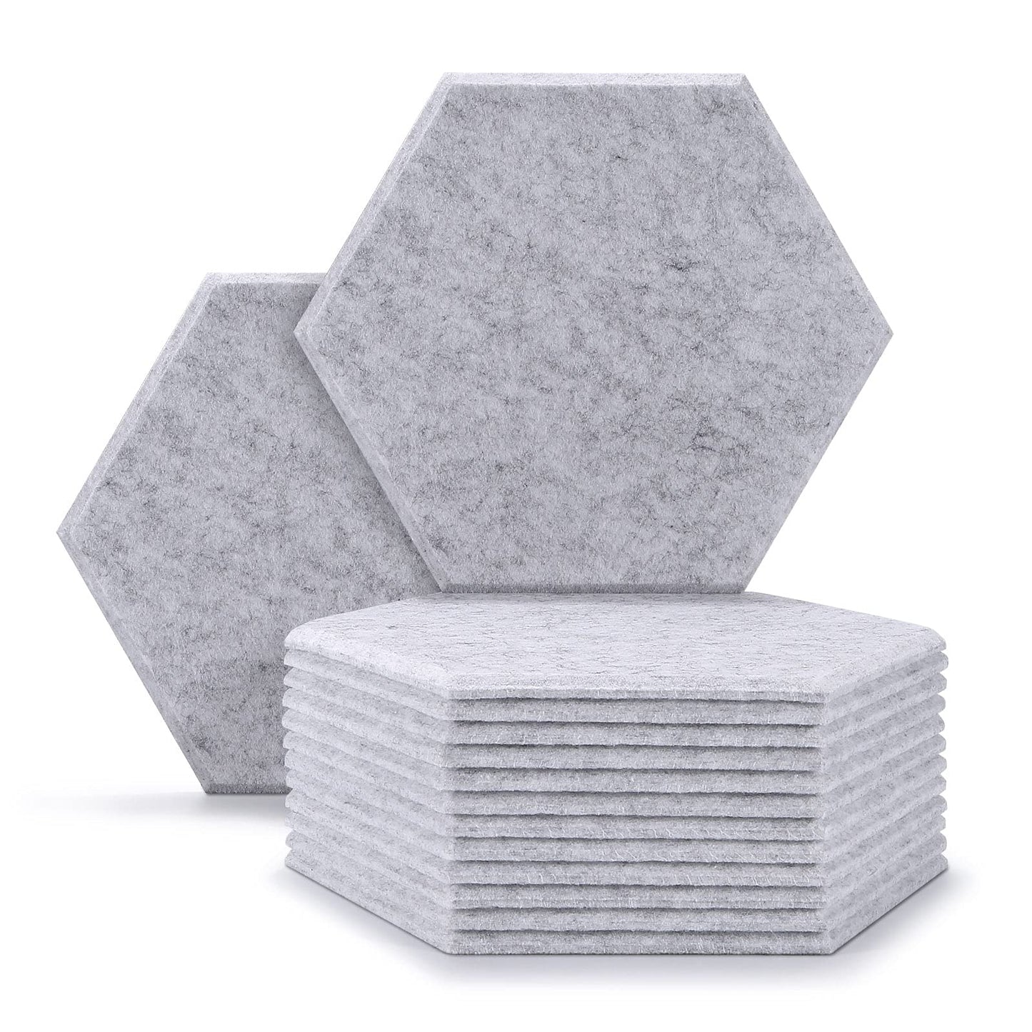 12 packs of Acoustic Absorption Panels, AGPTEK 30 x 26 x 0.9 cm Hexagon Absorption Tiles, Acoustic Soundproof Insulation Tiles, Perfect for wall decoration and soundproofing measures.