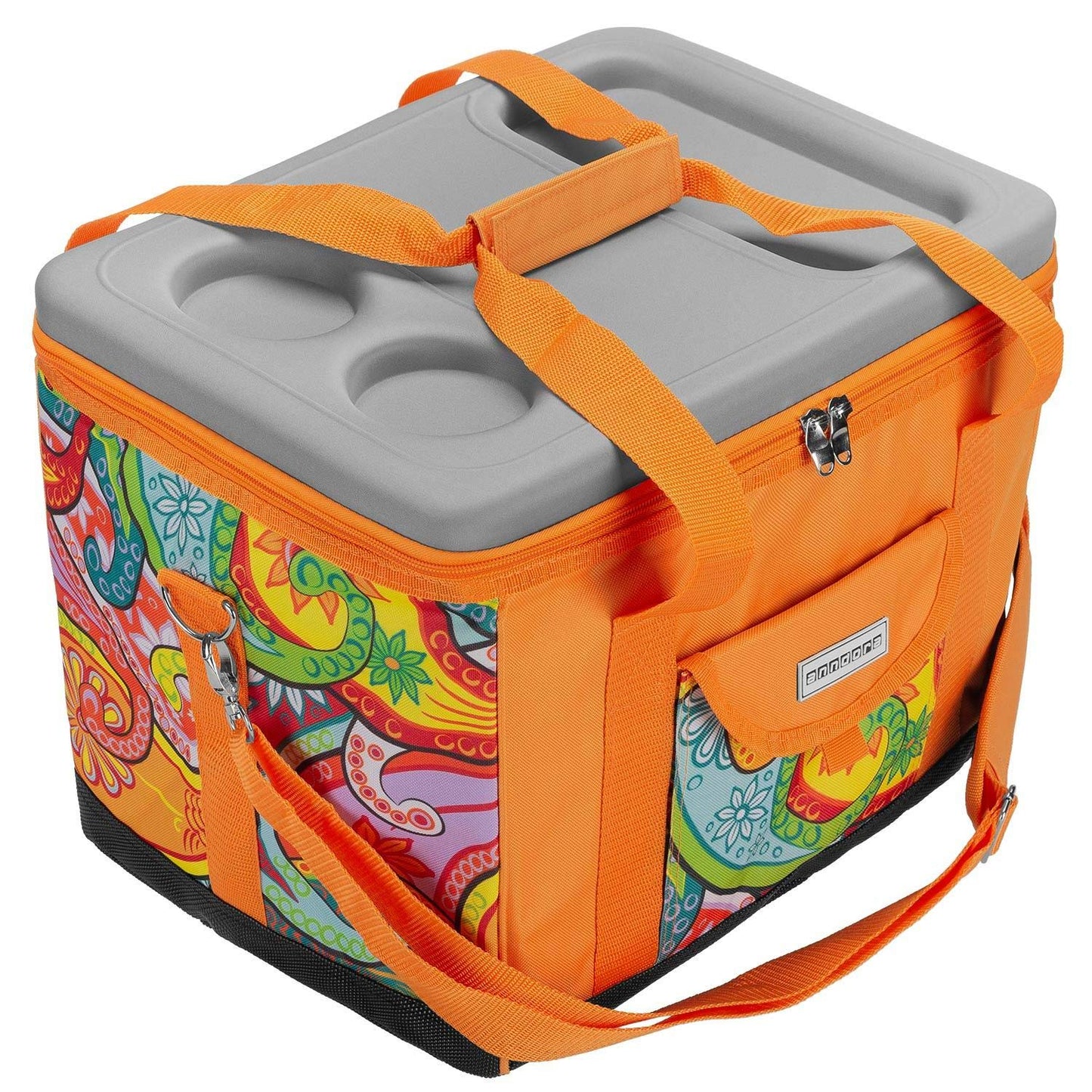 anndora cooler bag XL Paisley orange 40 liters - cooler box insulated bag picnic bag