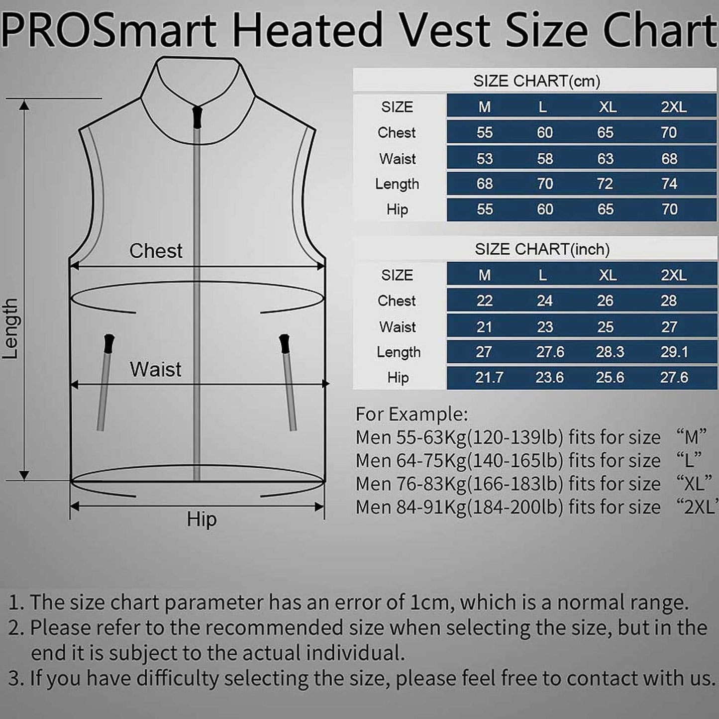 PROSmart Men/Women Heated Vest - Electric Heating Vest Lightweight USB Heated Jacket With 10000mAh Battery for Outdoor Skiing Hunting Motorcycle Camping (XL)