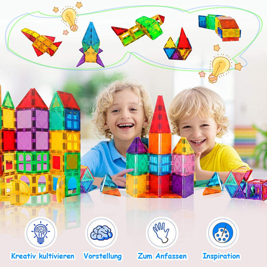 Magnetic building blocks 64 pieces magnet toy magnets building bricks building set kids magnetic blocks perfect for use at home, in schools, for boys and girls 3 4 5 6 7 8 years old