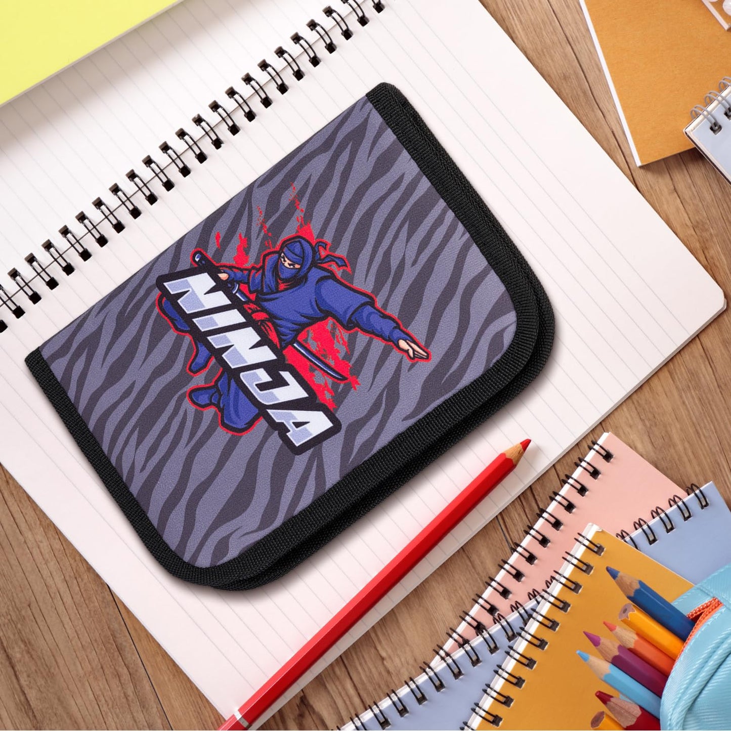 Ninja pencil case for boys, student case, pencil pouch, pen case for stationery, pouch, pencil case, school pouch.