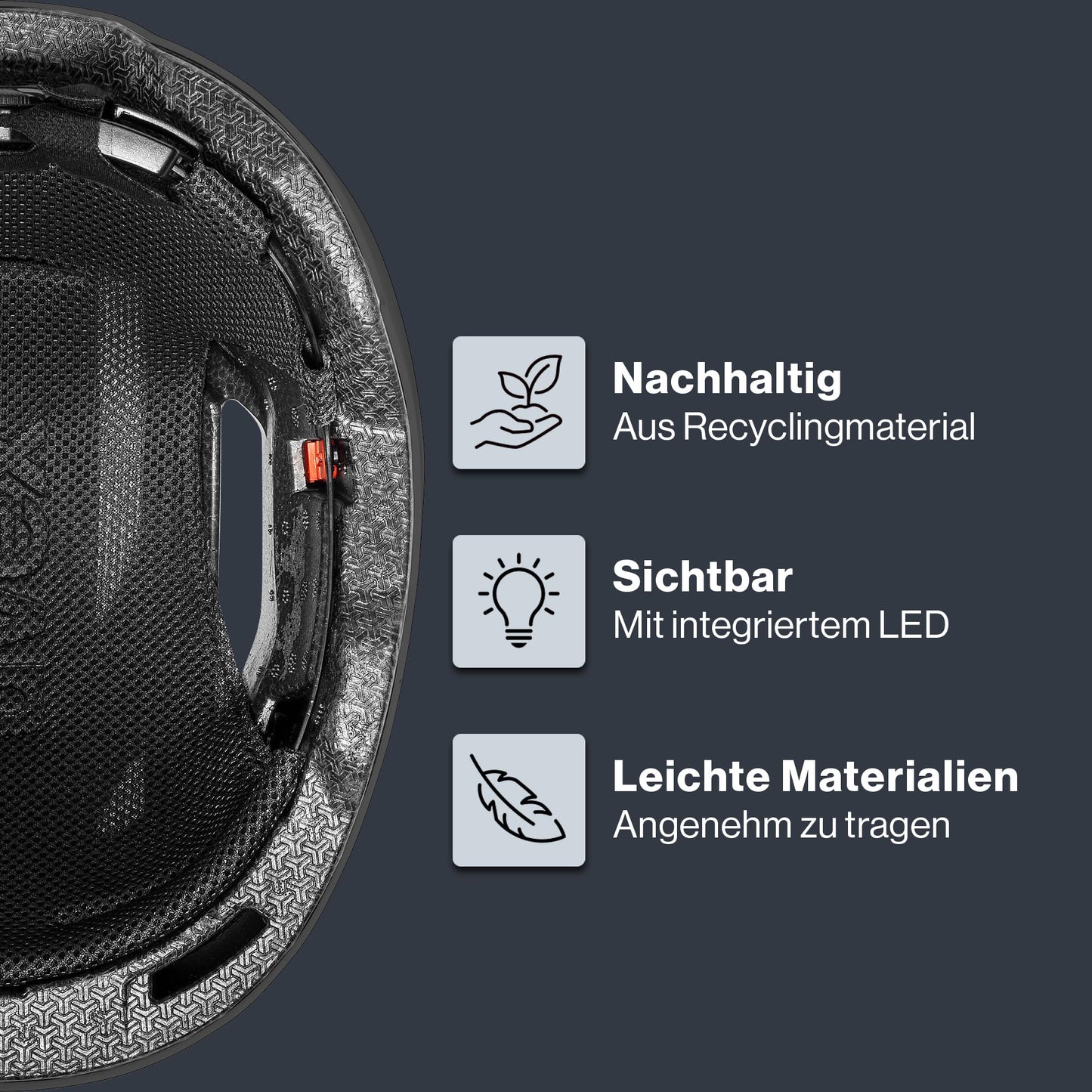 Uvex Urban Planet LED City bike helmet in matte black 58-61cm.
