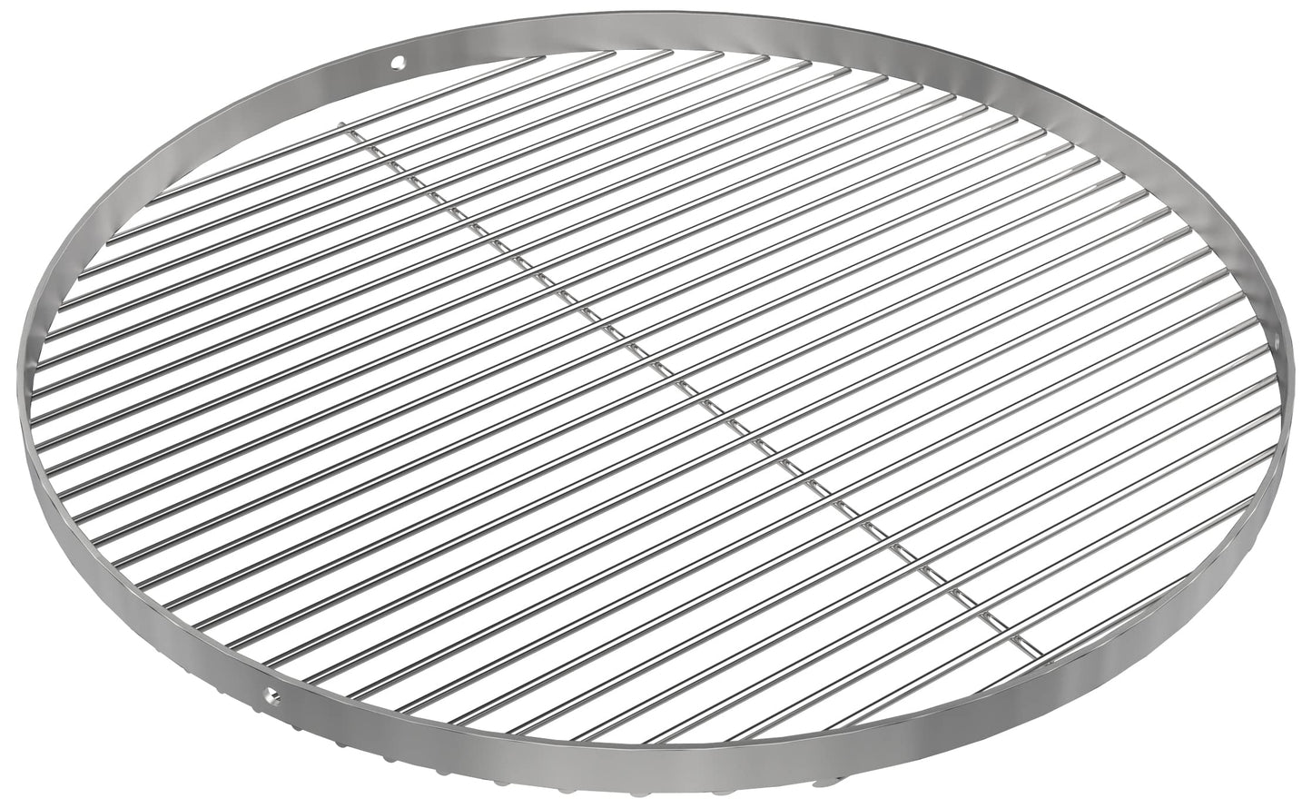 GriHero stainless steel grill grate with a diameter of 70cm for swing grill, grill grid with 3 hanging holes for swing grill grate and fire bowl tripod BBQ grill accessory. Solid 4mm thickness.