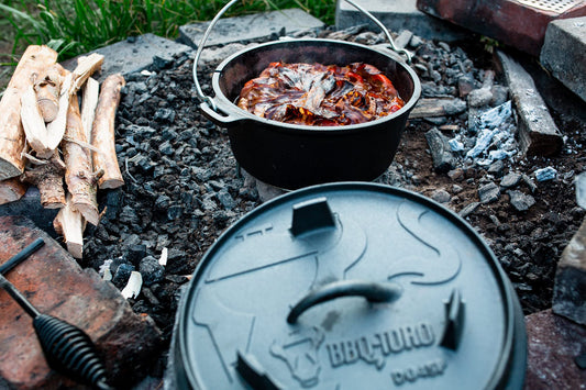 BBQ-Toro Dutch Oven Premium Series | 7.3 liters (DO6P), pot with feet | pre-seasoned | Various sizes | Cast iron cooking pot | Roaster with lid lifter