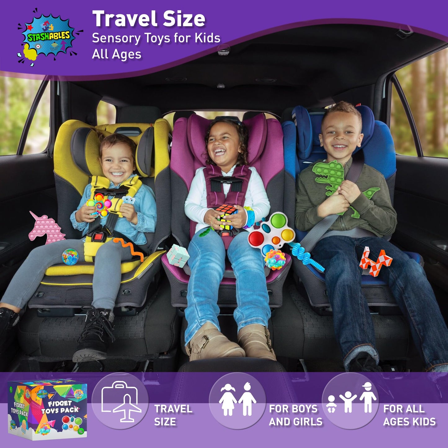 75 pieces Fidget Toys for Kids, Party Favors, Children's Birthday Party Gifts, Classroom Prizes, Stress Relief, Treasure Chest, Pop Its Toys for Autistic and ADHD, Small Gifts.