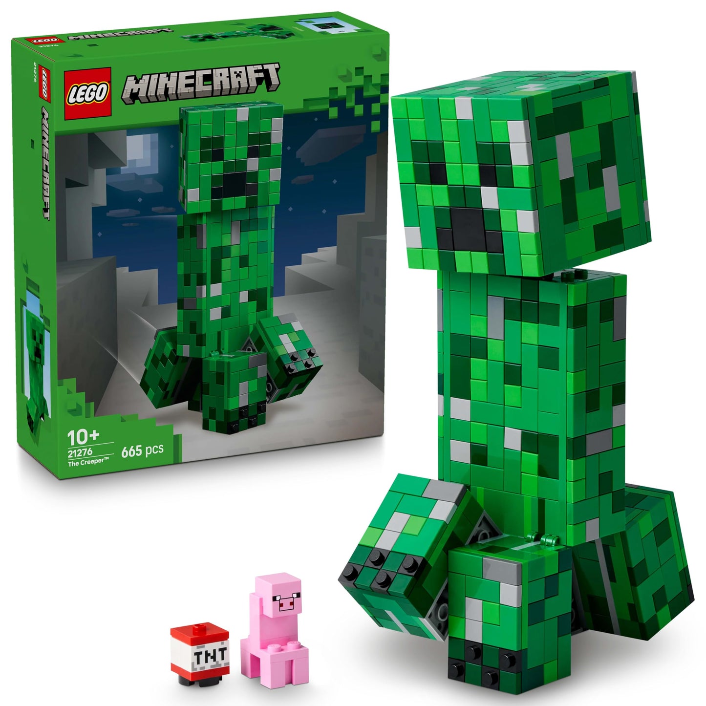 LEGO Minecraft The Creeper - Gamer Toy - Moving Action Figure - Interactive playset with TNT element - Kids DIY decor - Gaming gift for boys, girls & teens ages 10+ - 21276