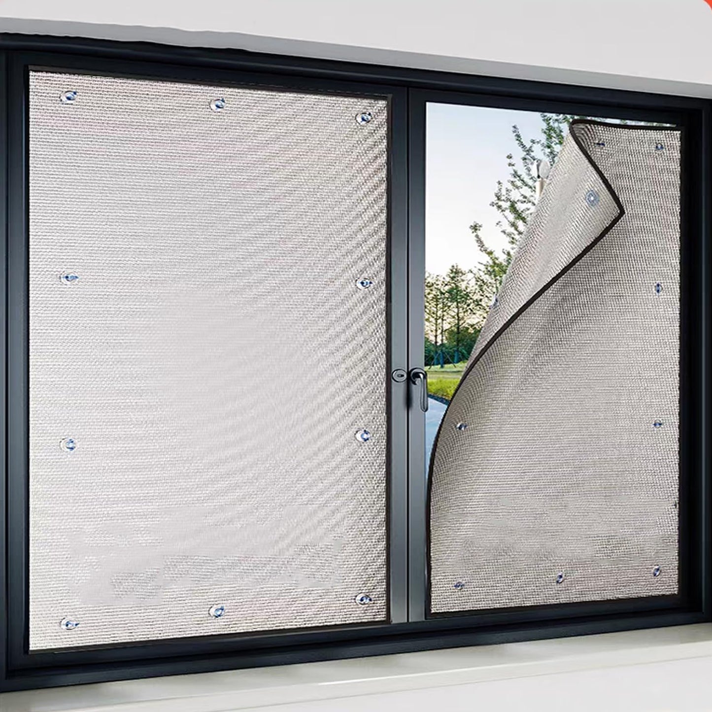 kufu01 Residue-free Sun Protection Film, Silver Window Film Opaque Reflective Window Film, 8mm Thick 99% UV Protection Insulating Film for Bedroom, Bathroom, Office, Skylight (100x100cm/39x39)
