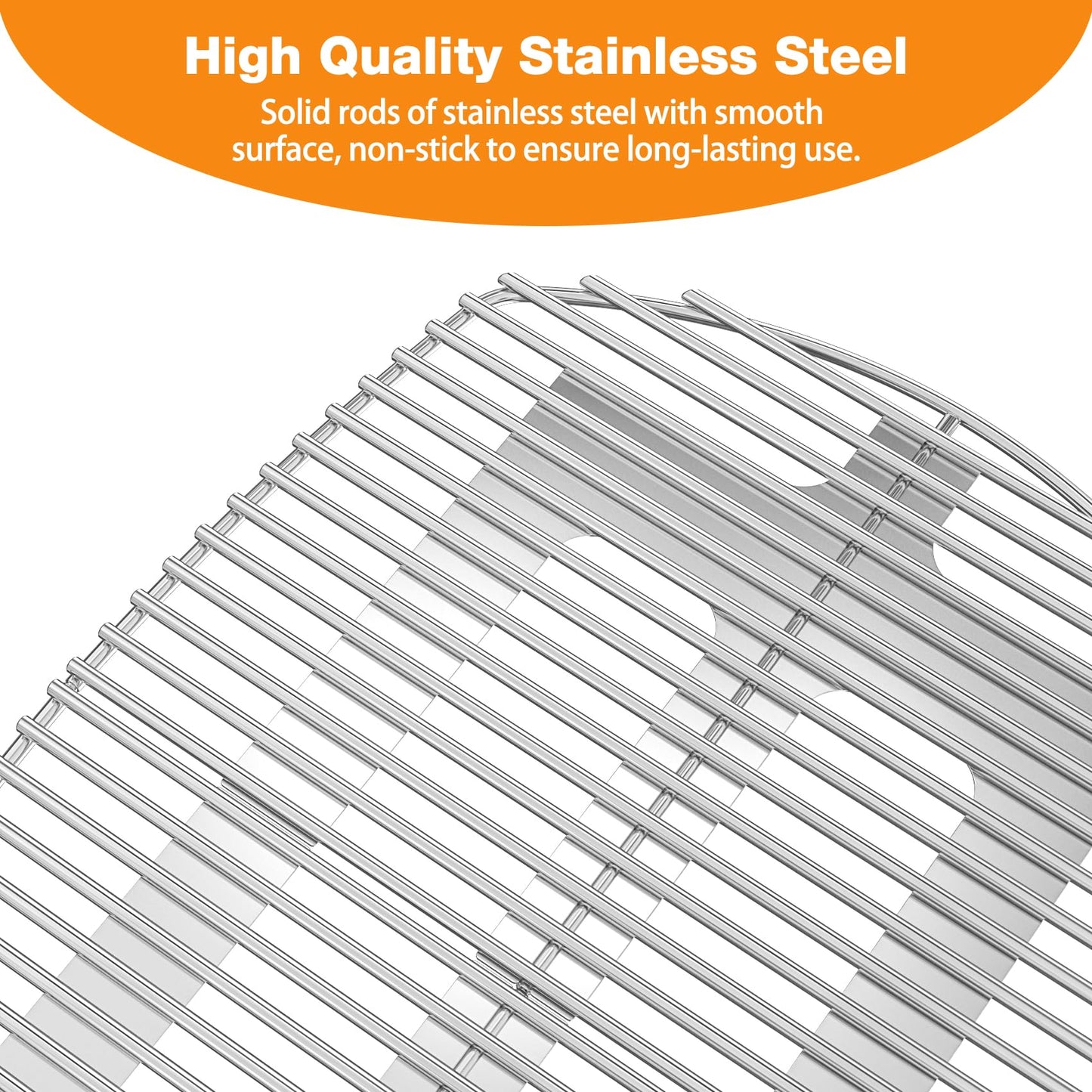 Onlyfire Stainless Steel Grill Grate, Replacement Grate (65.5 * 44.5 cm) for Weber Q300, Q320, Q3000, Q3100, Q3200 Gas Grills.