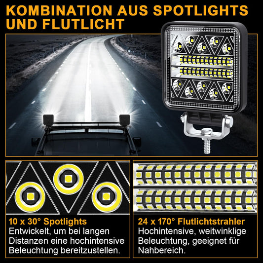 antom LED work light 2Pcs LED headlights 12v 24V tractor 102W LED additional headlights 12v for excavators tractors tractors forklifts ATV trucks off-road
