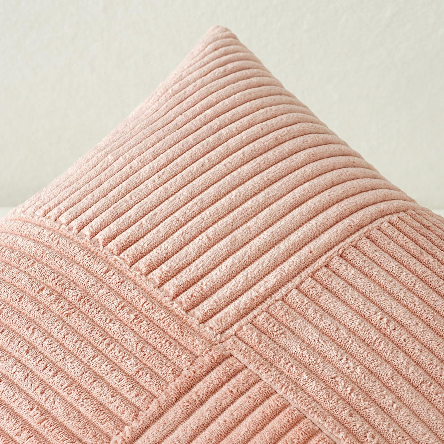 MIULEE 2 Pack Pillow Covers 50x50cm Rose Cushion Cover Pillowcases Throw Pillow Case Boho Couch Pillow Cord Decorative Accent Pillow Cover for Sofa