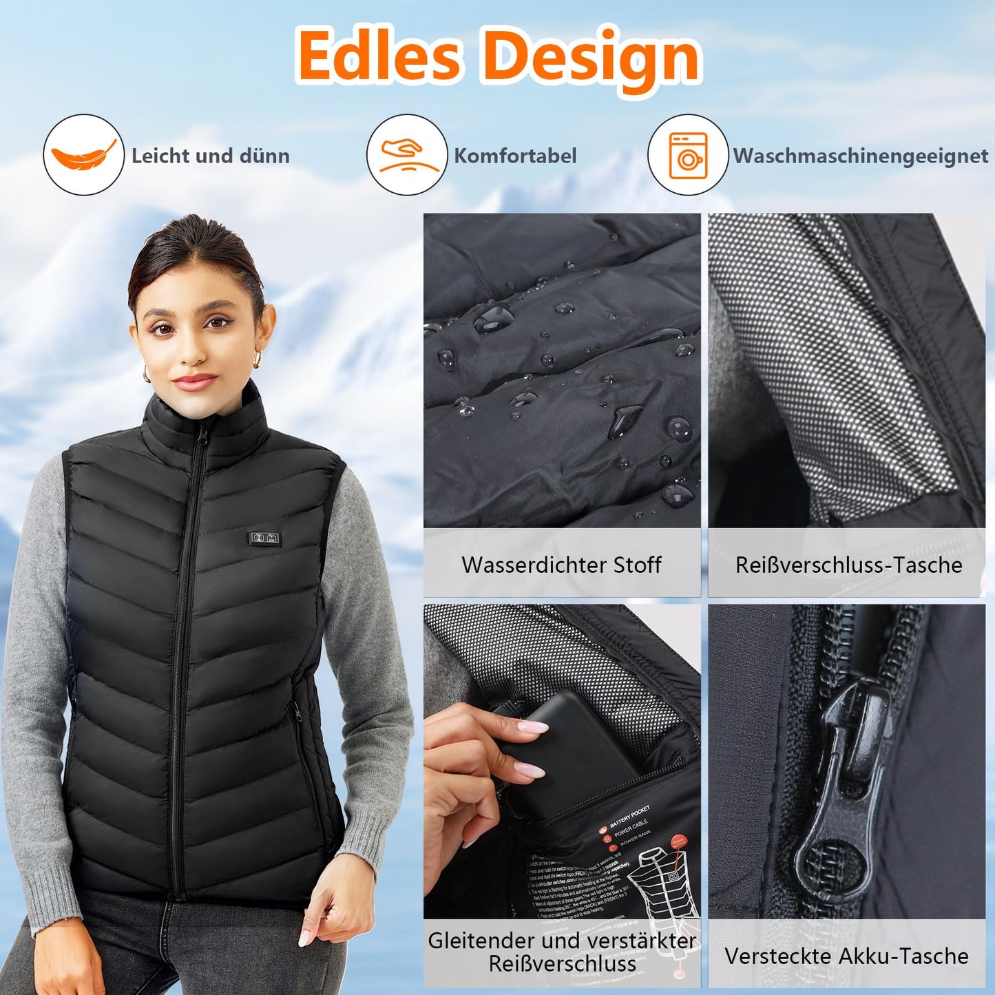 Mincoo Heated Vest for Women Electric USB Heated Vests with 5V 10000mAh Battery, Winter Warm Jacket Vest for Outdoor Activities Hiking Hunting (XXL)