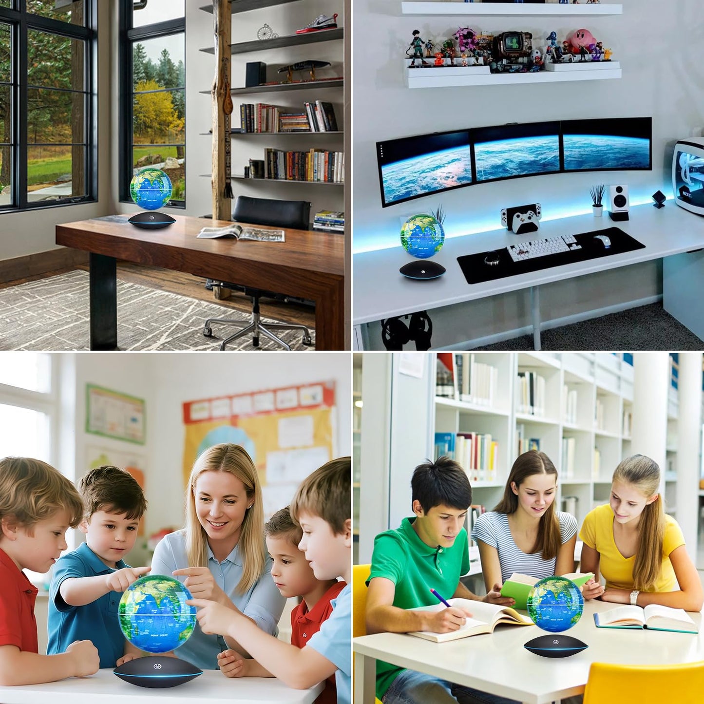Dracarys Magnetic Levitation Globe with LED Lighting - Anti-Gravity Floating World Map Rotating Earth for Home Office Classroom Decoration, Educational Gift, and Birthdays Anniversaries.