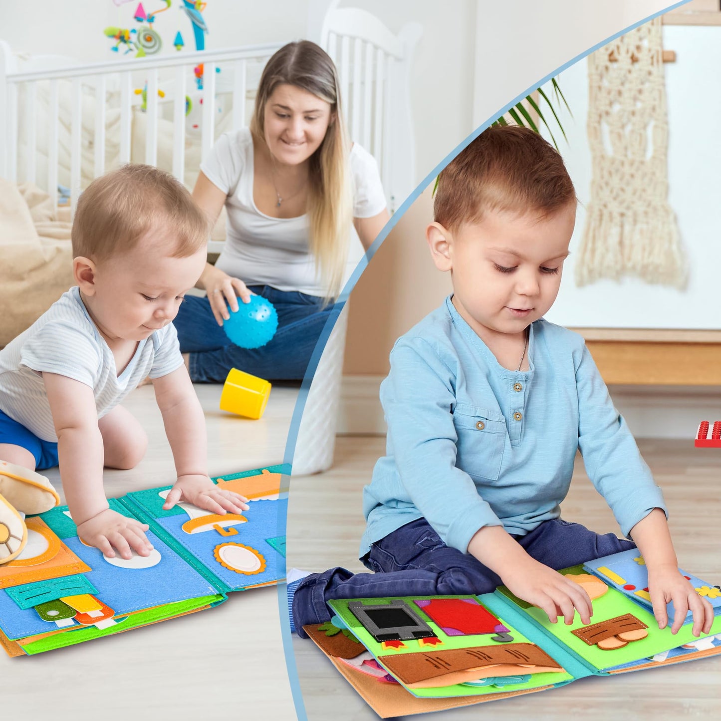 Quiet Book 2 years | Montessori toy for 1 year olds for motor skills | Sensory toy for 1-6 year olds, gift for girls and boys...
