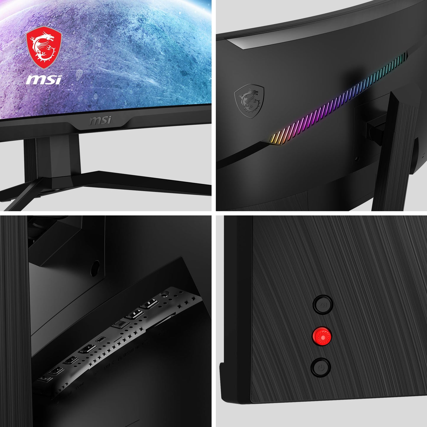 MSI MAG 325CQRXFDE 31.5-inch WQHD Curved Gaming Monitor - 1000R, 2560 x 1440 Rapid VA Panel, 240 Hz / 1ms, 115% sRGB, DisplayHDR 400, Adaptive Sync, Mystic Light - DP 1.4a, HDMI 2.0, USB Type-C
