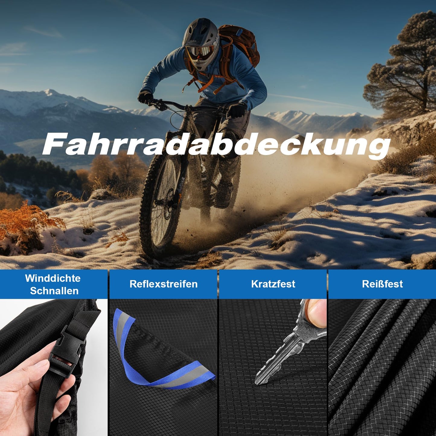 Bike cover for transporting 2 bikes - Wemjaly 900D Heavy Duty bike covers rear carrier outdoor waterproof PU coating bicycle tarp, with 6M elastic cord/storage bag.