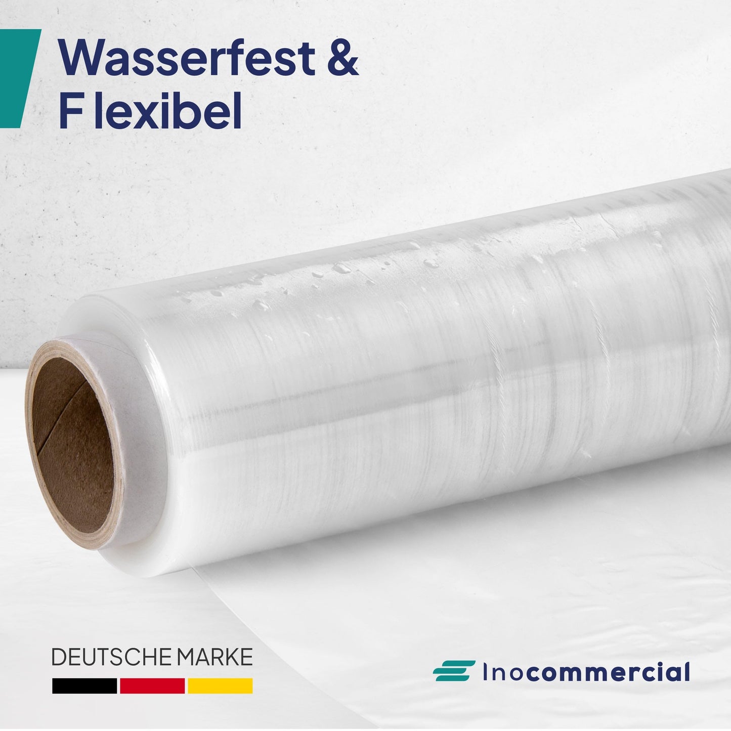 Inoverse 6 Rolls Stretch Film Transparent Wrap Film 50cm/300m - 2kg, Film for Furniture & Moving, Pallet Wrap, Hand Stretch Film, Packaging Film on Roll, Stretch Film Roll