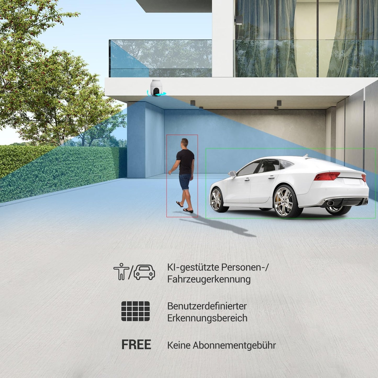 EZVIZ 4MP PTZ Outdoor Surveillance Camera, WiFi IP Camera with Person/Vehicle Detection, Two-Way Audio, Auto Tracking, and Full Color Night Vision, Weatherproof Design, C8C 2K+.