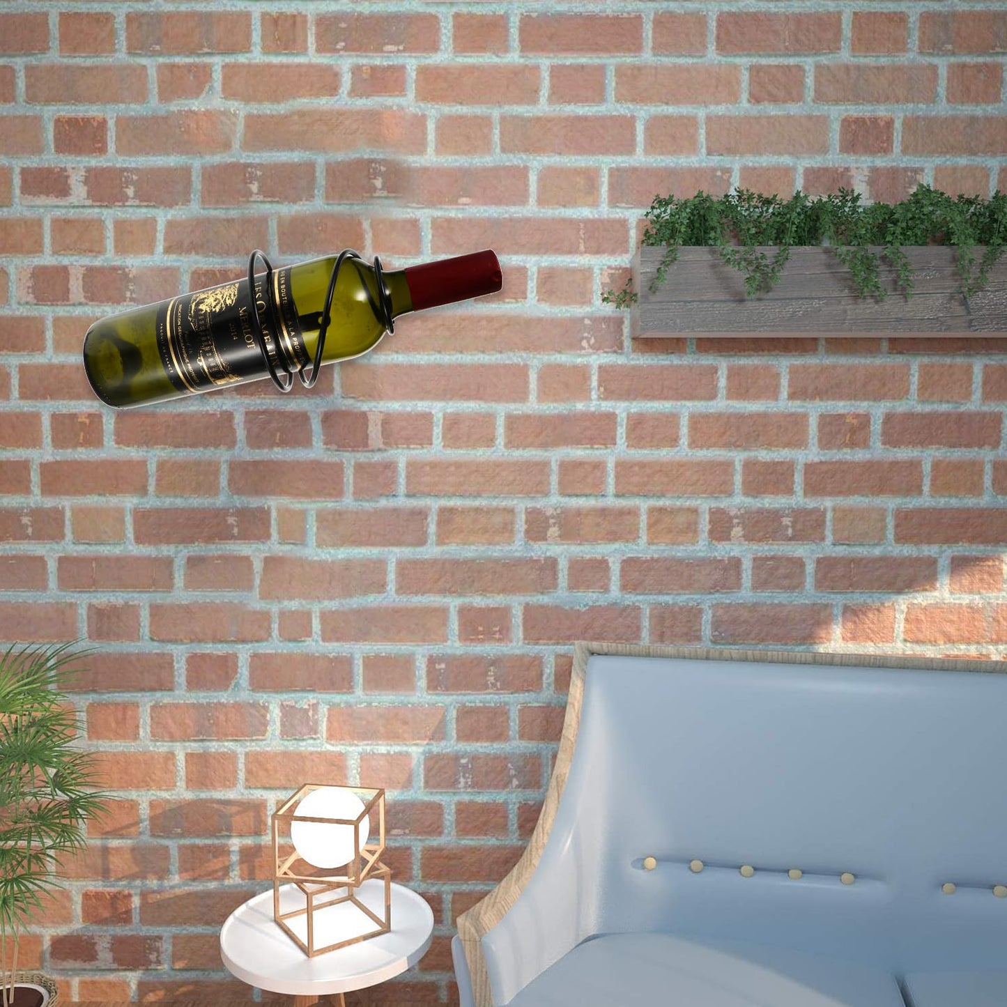 6-piece wall wine racks metal hanging red wine bottle display holder single wine bottle racks organizer for cellar living room