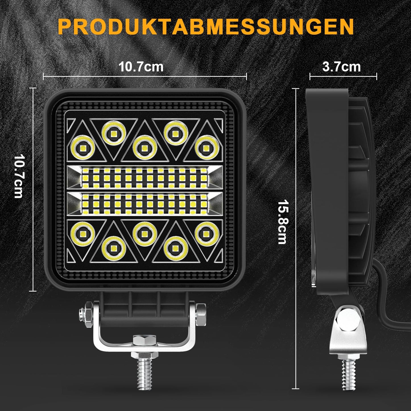 antom LED work light 2Pcs LED headlights 12v 24V tractor 102W LED additional headlights 12v for excavators tractors tractors forklifts ATV trucks off-road
