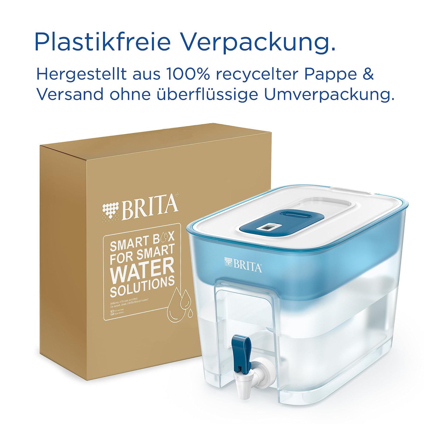 BRITA Flow Water Filter XXL (8.2l) with 1x MAXTRA PRO All-in-1 Cartridge - Refrigerator Drink Dispenser with Tap & Large Capacity - Reduction of limescale, chlorine, lead & copper in drinking water.