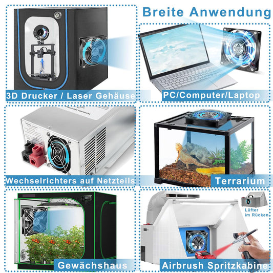 GDSTIME 120mm PC fan 230V 120mm x 25mm Computer fan Dual ball bearings with 4V -12V speed control 3000 RPM 120 x 25 220V PC fan for laptop router cabinet workstation server