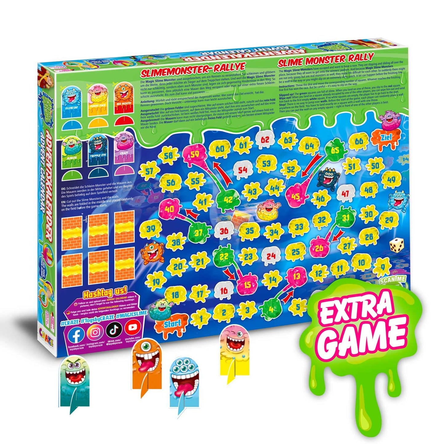 MAGIC SLIME CRAZE ADVENT CALENDAR for kids - Christmas calendar with slime for girls & boys, toy calendar children slime